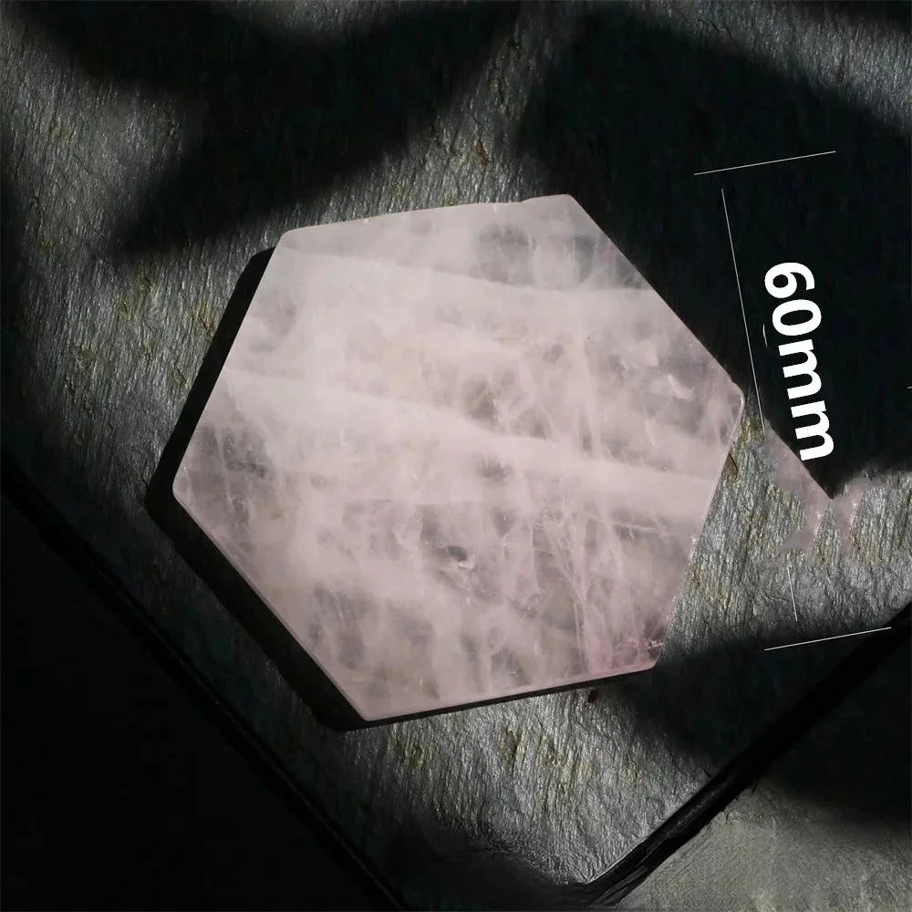 Rose quartz crystal Coaster  - ROSA