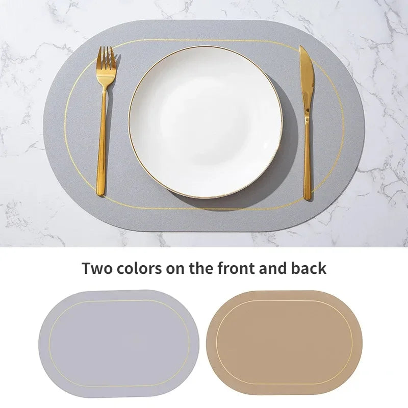 Oval Faux Leather Placemat - DUAL