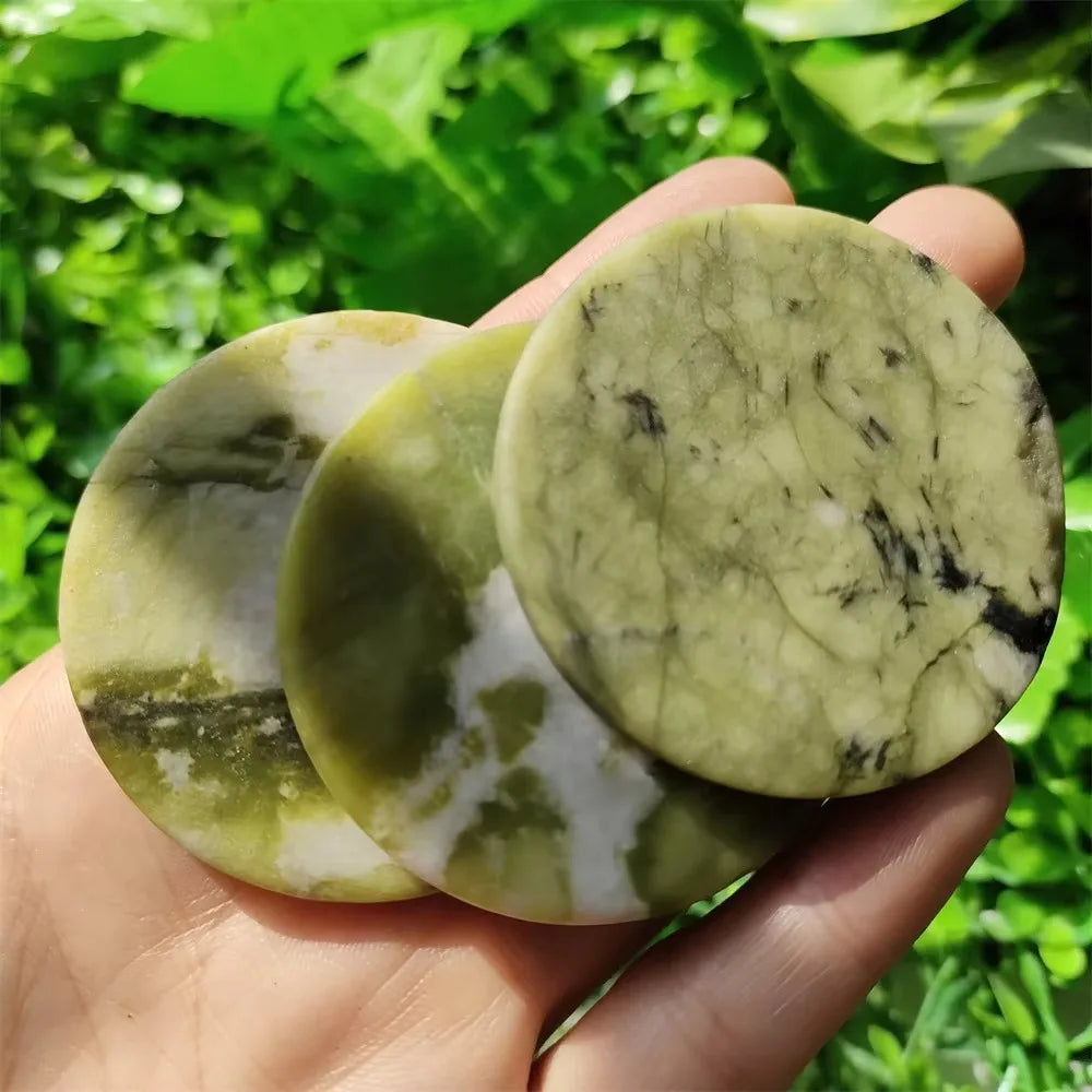 Natural Crystal Slab Slice Jade Stones  Coaster 45-50mm  - JADA