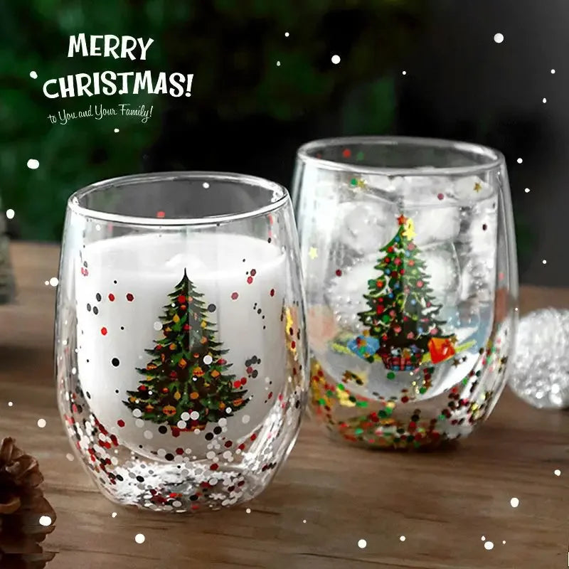 Christmas Double Wall Glass cups - JOLLY