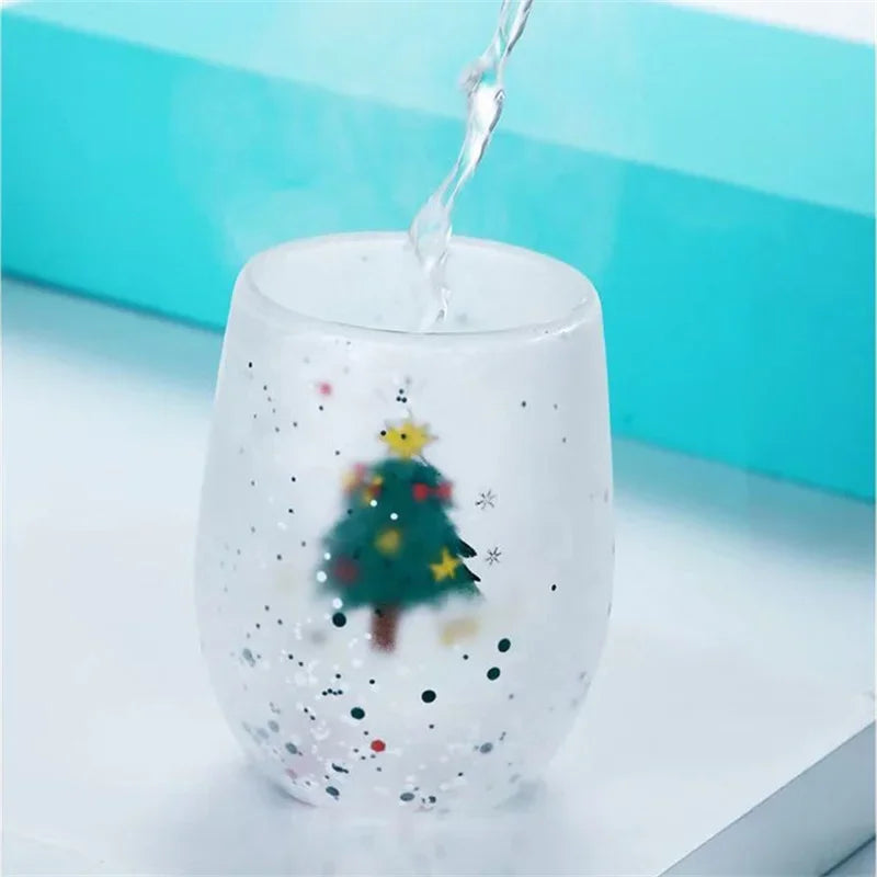 Christmas Double Wall Glass cups - JOLLY