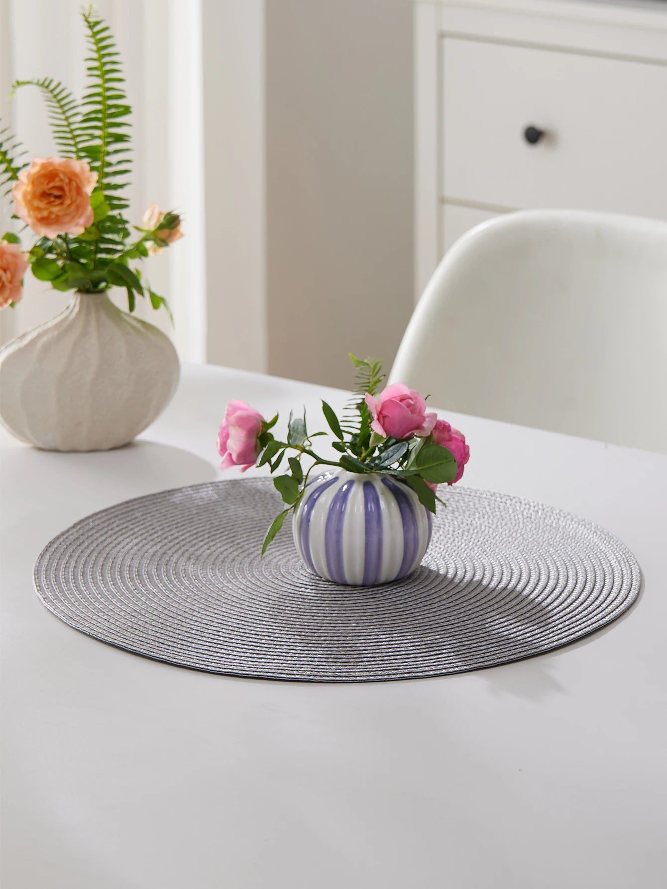 Round Braided Placemats Set of 4 Washable - COLORII