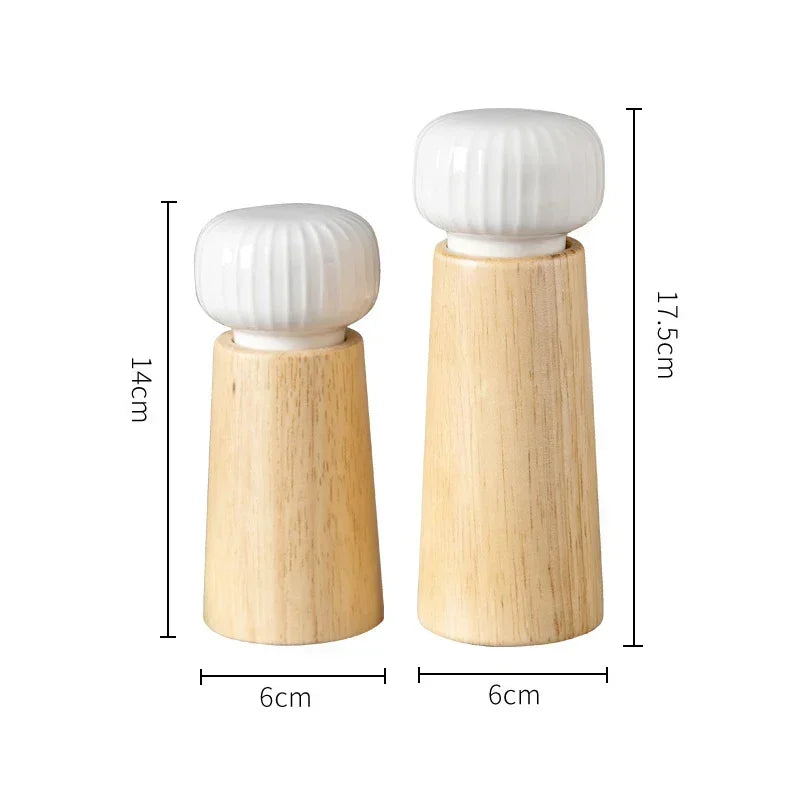 Ceramic and Wood Mill Salt and Pepper Grinder - CRUNCH