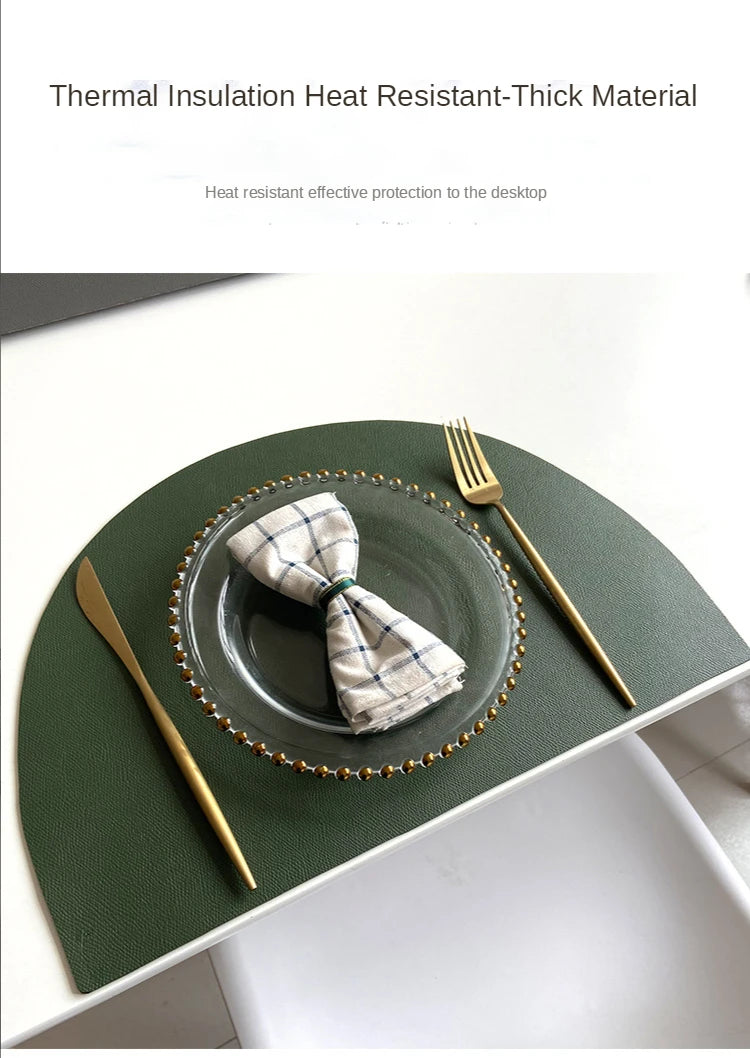 Leather Semicicrcle Placemate - SEMI