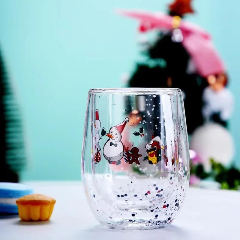 Christmas Double Wall Glass cups - JOLLY