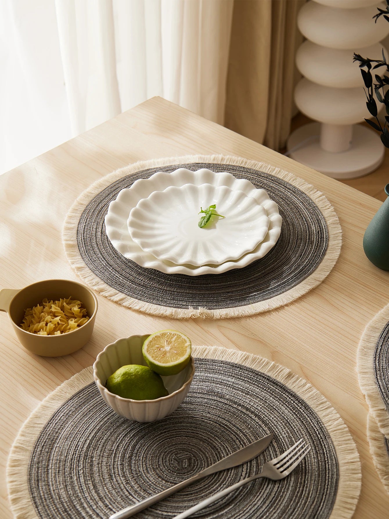 Set of 4 Fringe Woven Placemats - FRANGIA