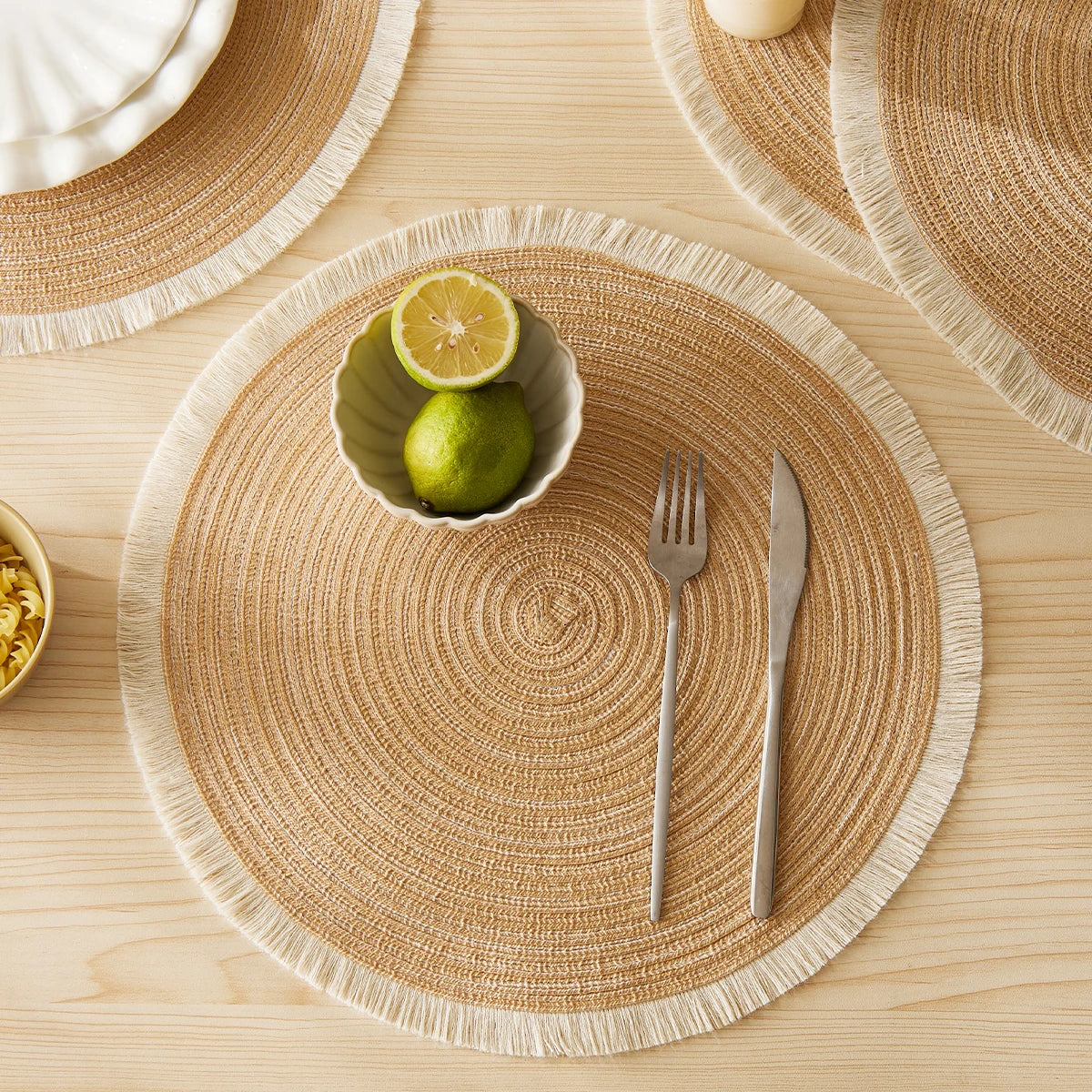 Set of 4 Fringe Woven Placemats - FRANGIA