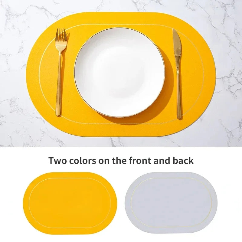 Oval Faux Leather Placemat - DUAL