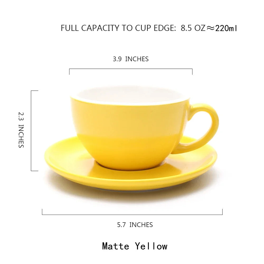 Cappuccino Cup  Ceramic with Saucer - COLOR CAPPUCCINO