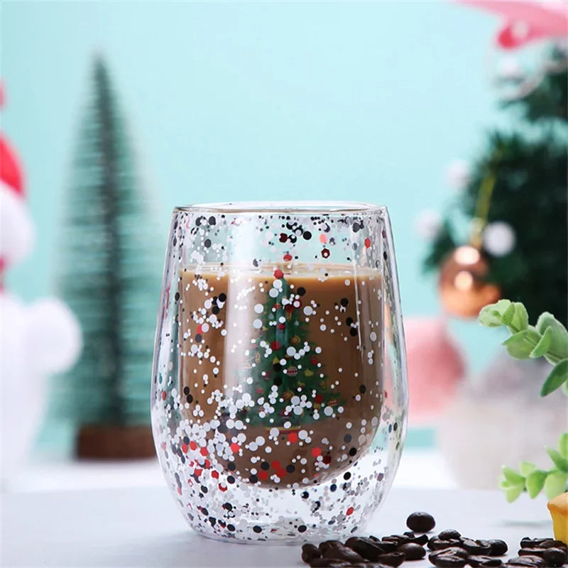 Christmas Double Wall Glass cups - JOLLY