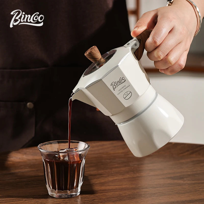 Stylish Moka Pot - WHITE BLACK PURPLE