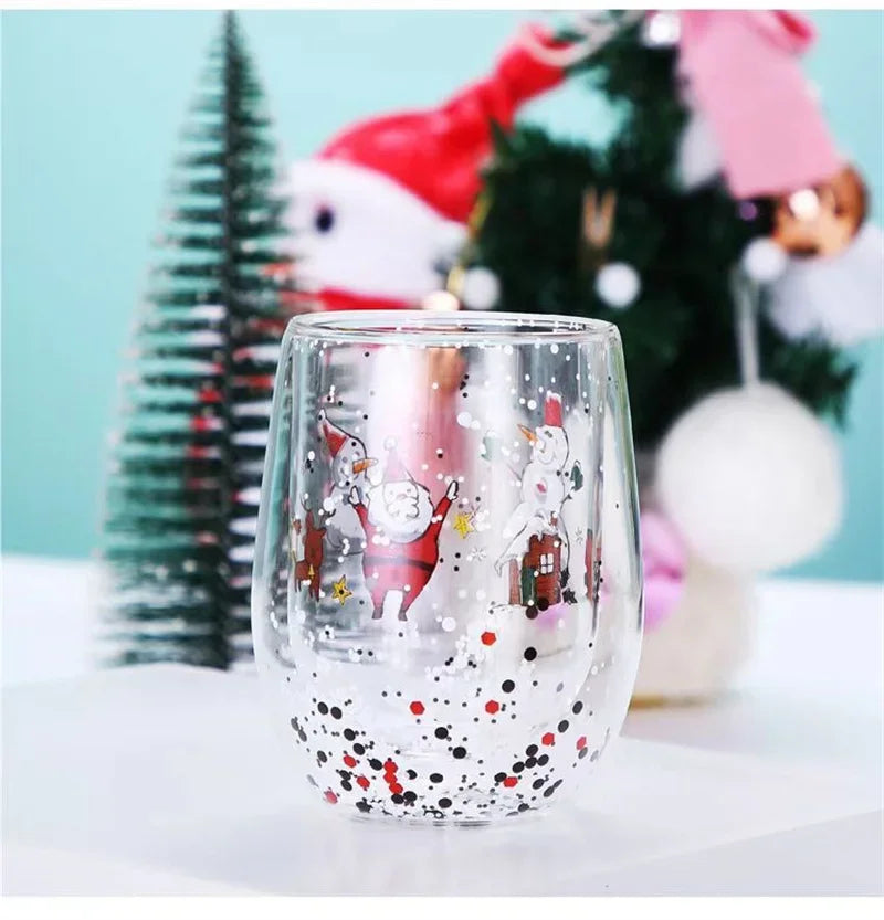 Christmas Double Wall Glass cups - JOLLY