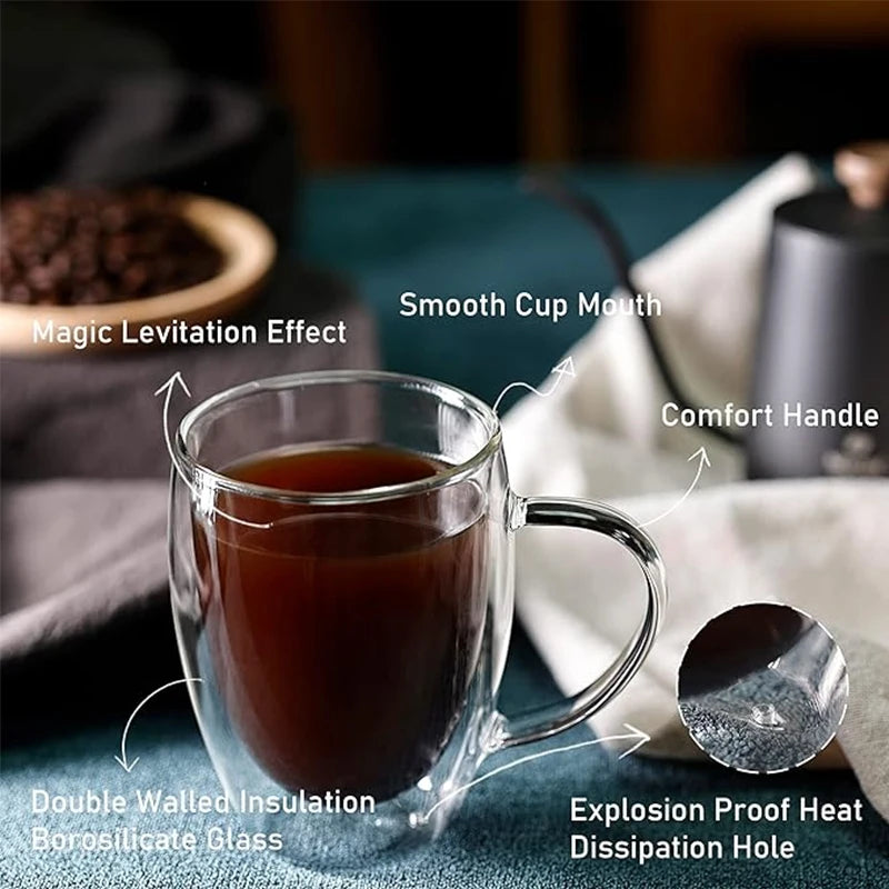 Double Glass Coffee Mugs - GLASS MUG