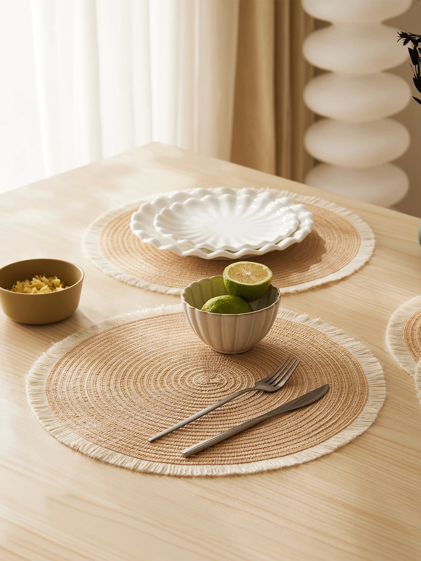Set of 4 Fringe Woven Placemats - FRANGIA