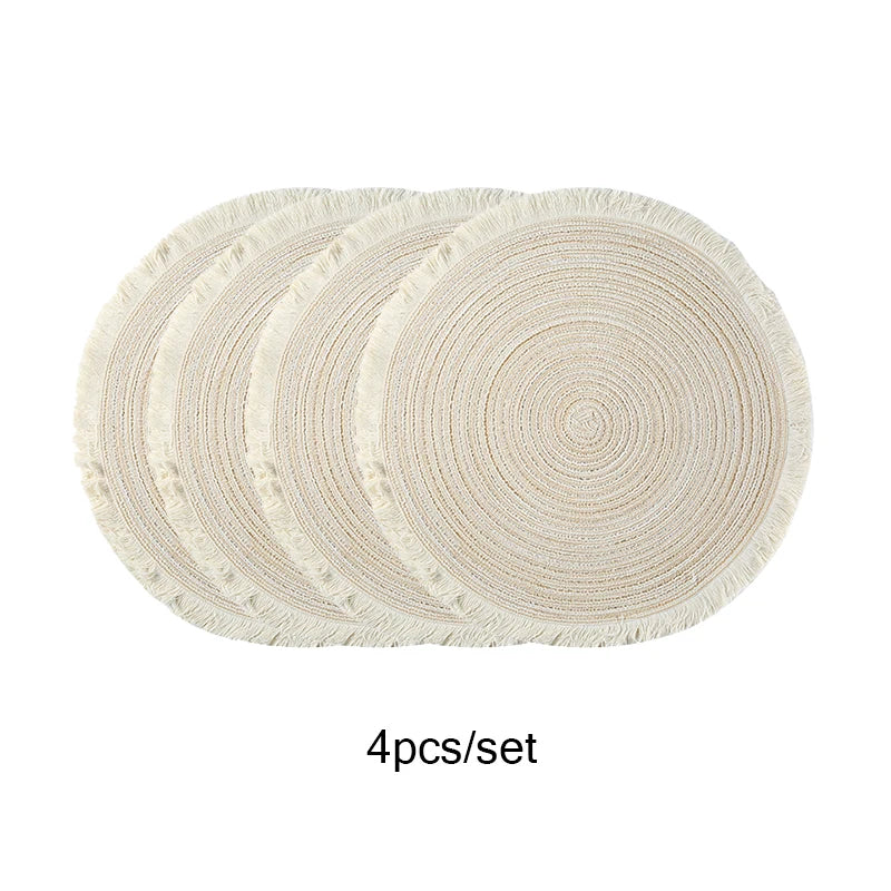 Set of 4 Fringe Woven Placemats - FRANGIA