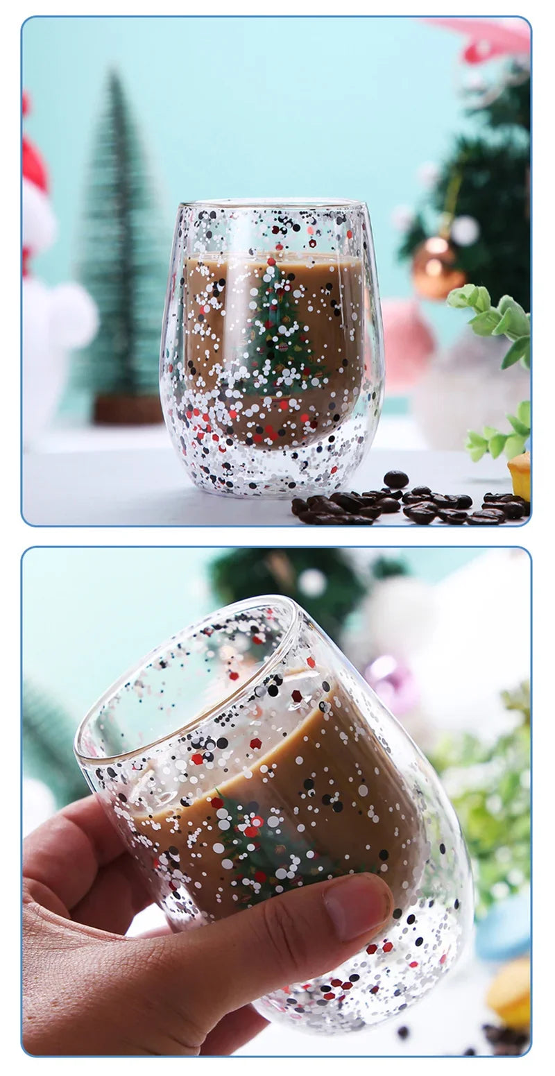 Christmas Double Wall Glass cups - JOLLY