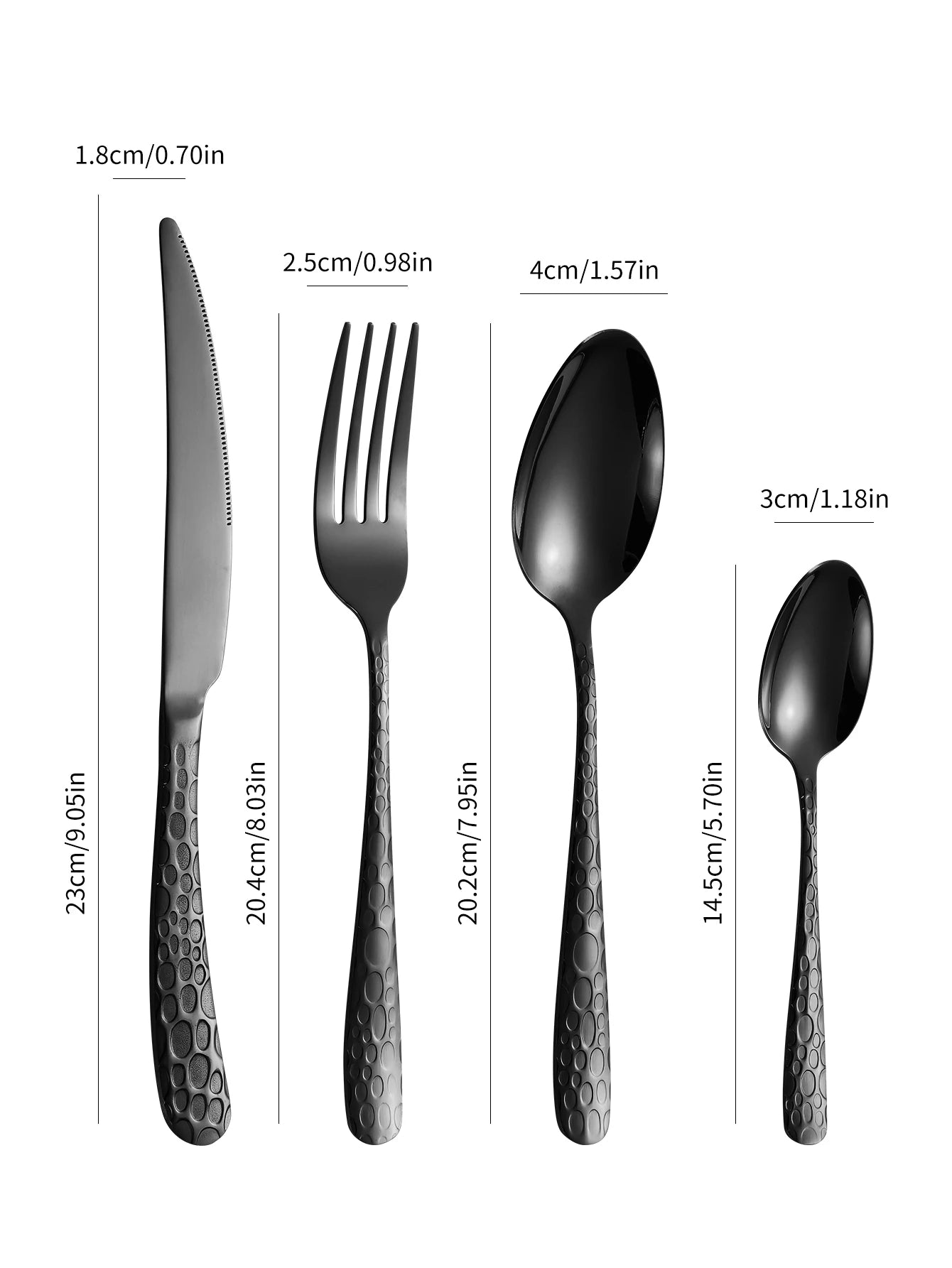 4/6/16/24pcs Black stainless steel cutlery - NERO