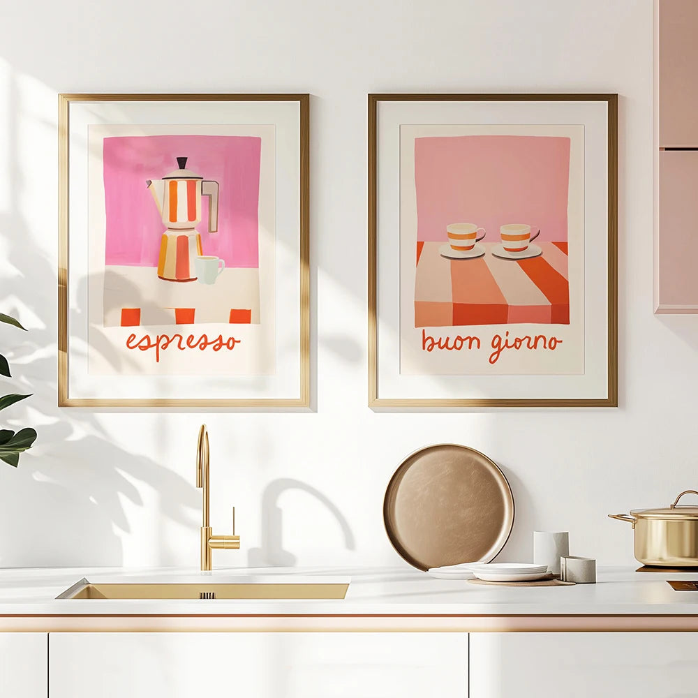 Italian Quotes Coffee Wall Art - BUON GIORNO