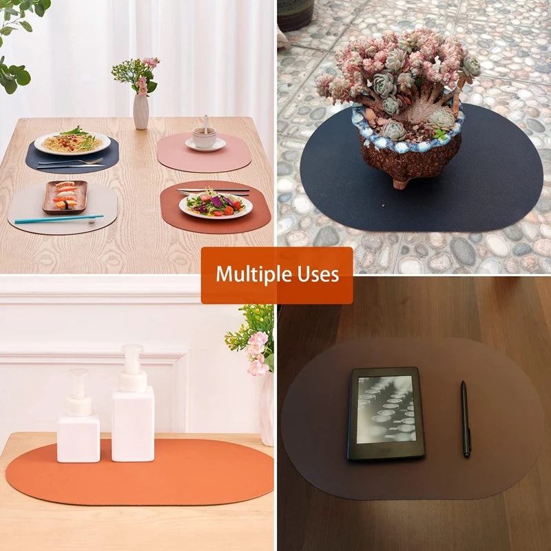 Oval Reversible Faux Leather Placemats - OVALE