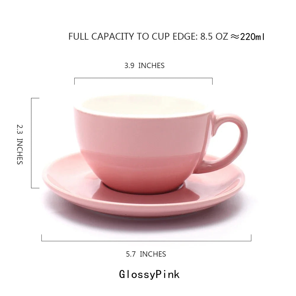 Cappuccino Cup  Ceramic with Saucer - COLOR CAPPUCCINO