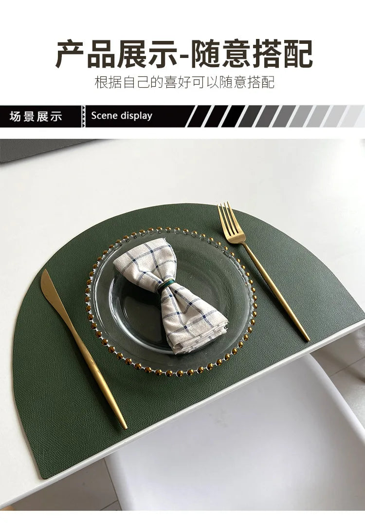Leather Semicicrcle Placemate - SEMI