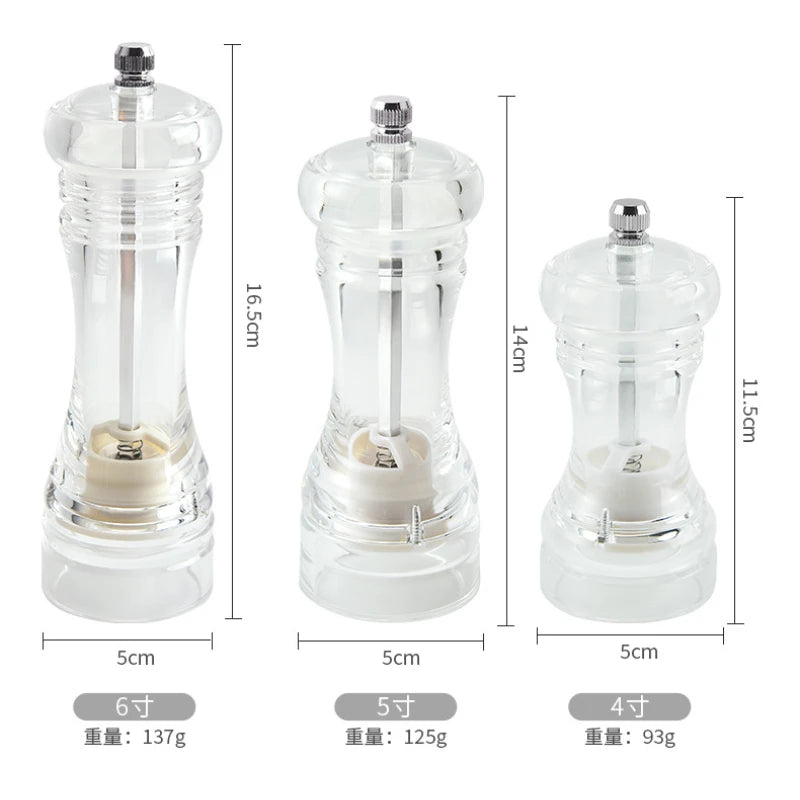 Spice Mill Salt and Pepper grinder - CLEAR